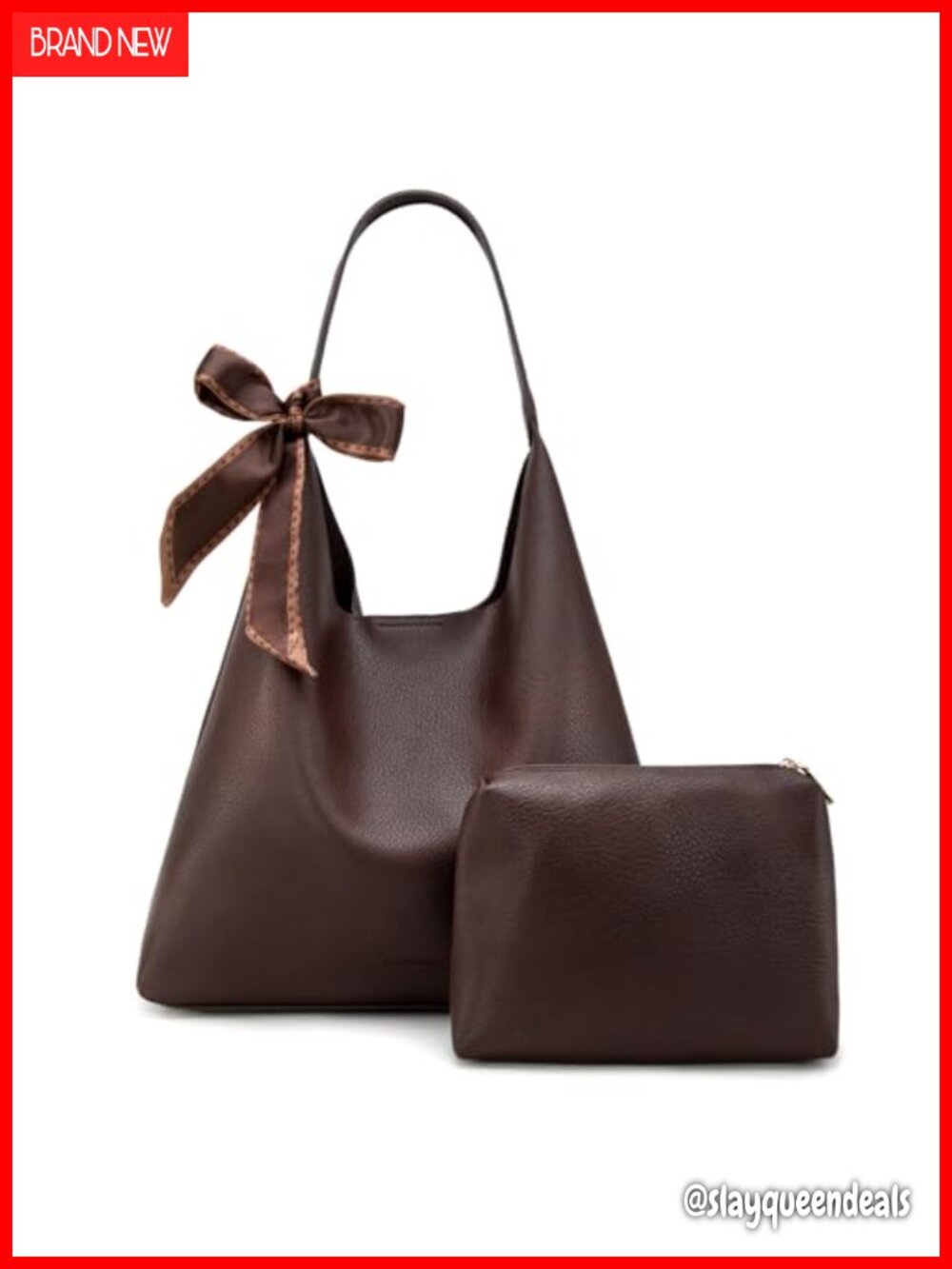 Slouchy Hobo Bag Shoulder Purse Handbag with Scarf Magnetic Closure